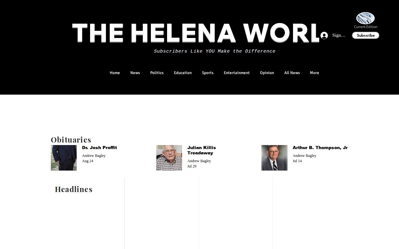 Helena World local news page for episodic Phillips County arrest coverage